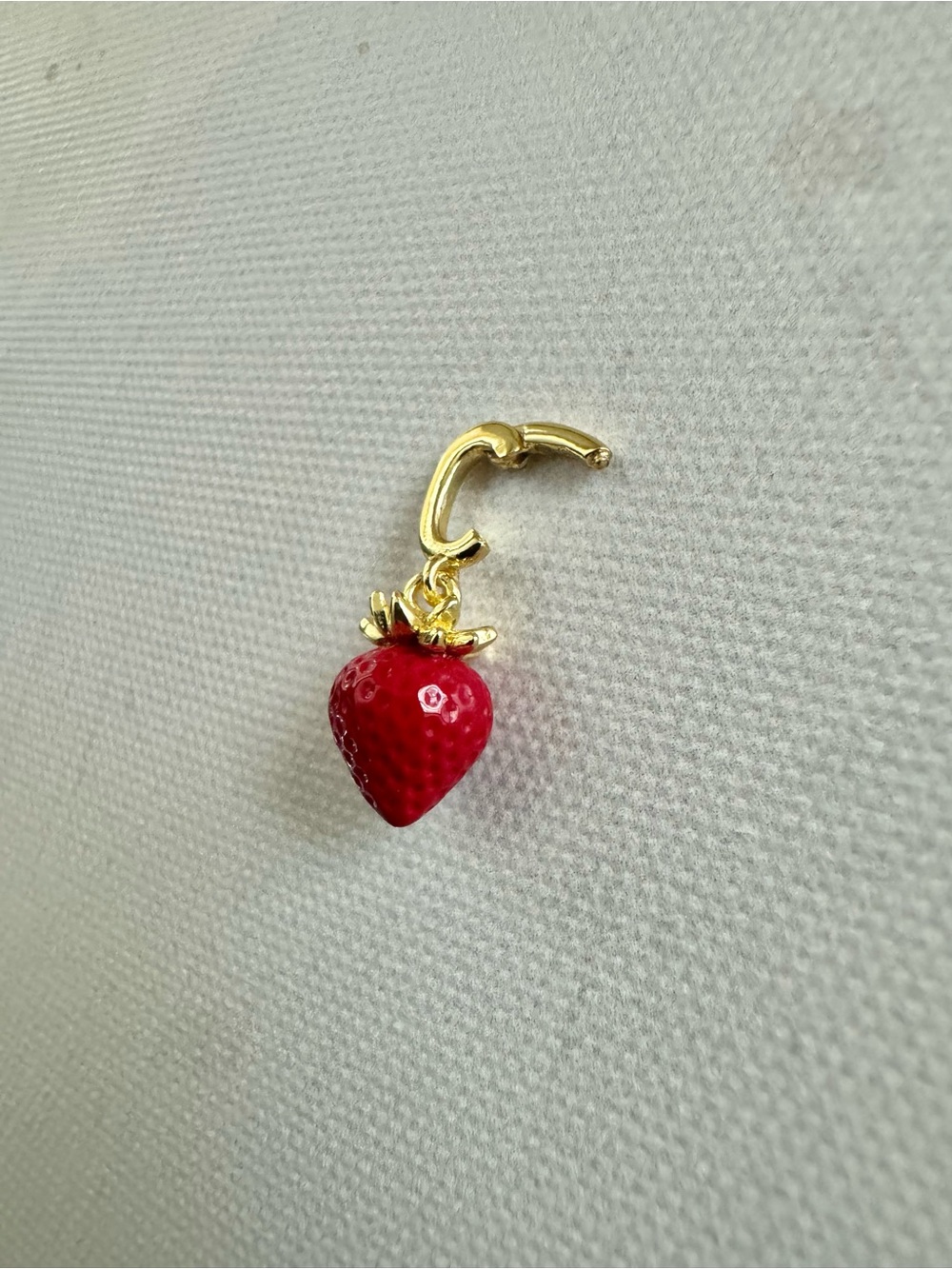 Gorjana Gold Charm Pendant - Red Enamel Strawberry, petite, Tiny - Picture 4 of 11